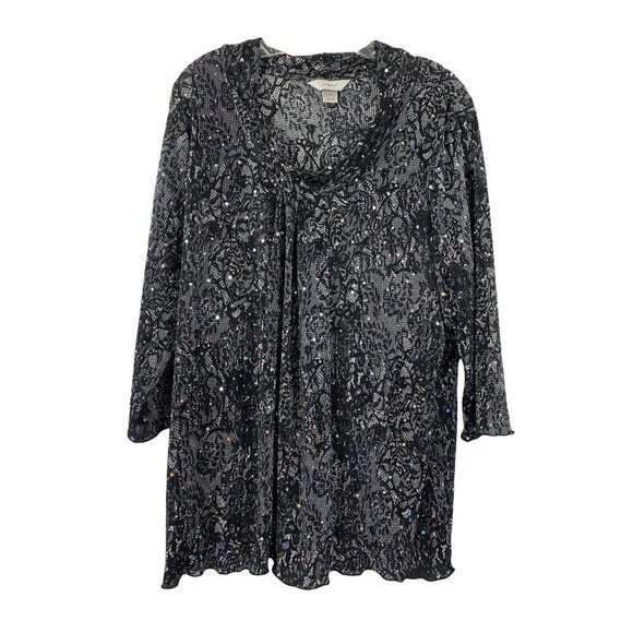 C.J. Banks Tops - C.J. Banks Women's Black Sparkle Blouse